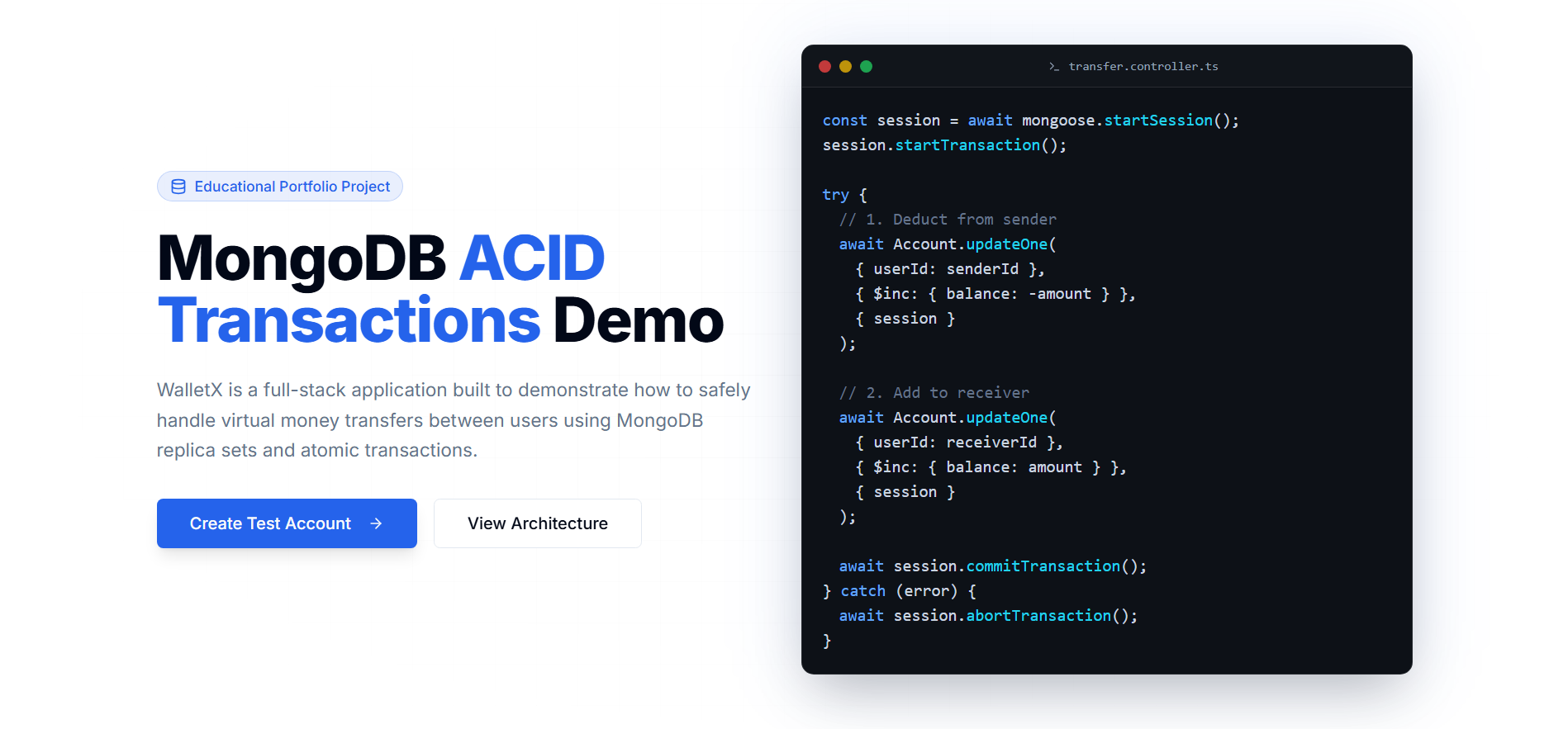 Screenshot of WalletX project